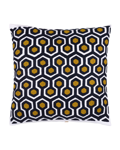 Decorative pillow with geometric pattern on a white background