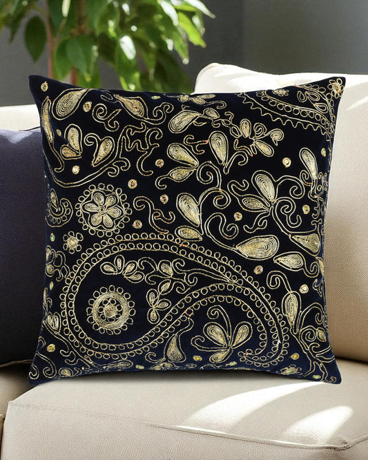 Mukaish Embroidered Cushion Cover SSR-1465