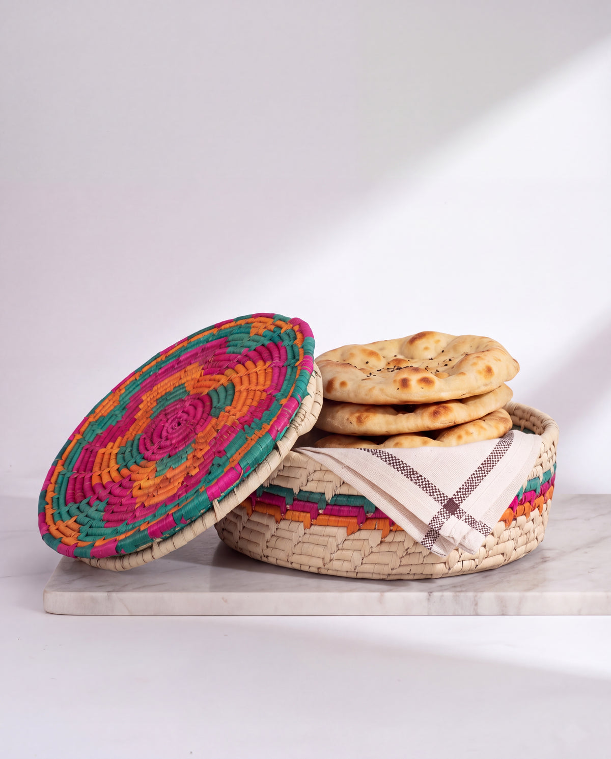 Roti / Bread Basket - Round Multi Color D-2