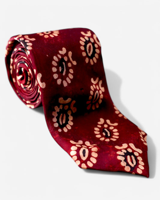 Maroon Floral Silk Tie