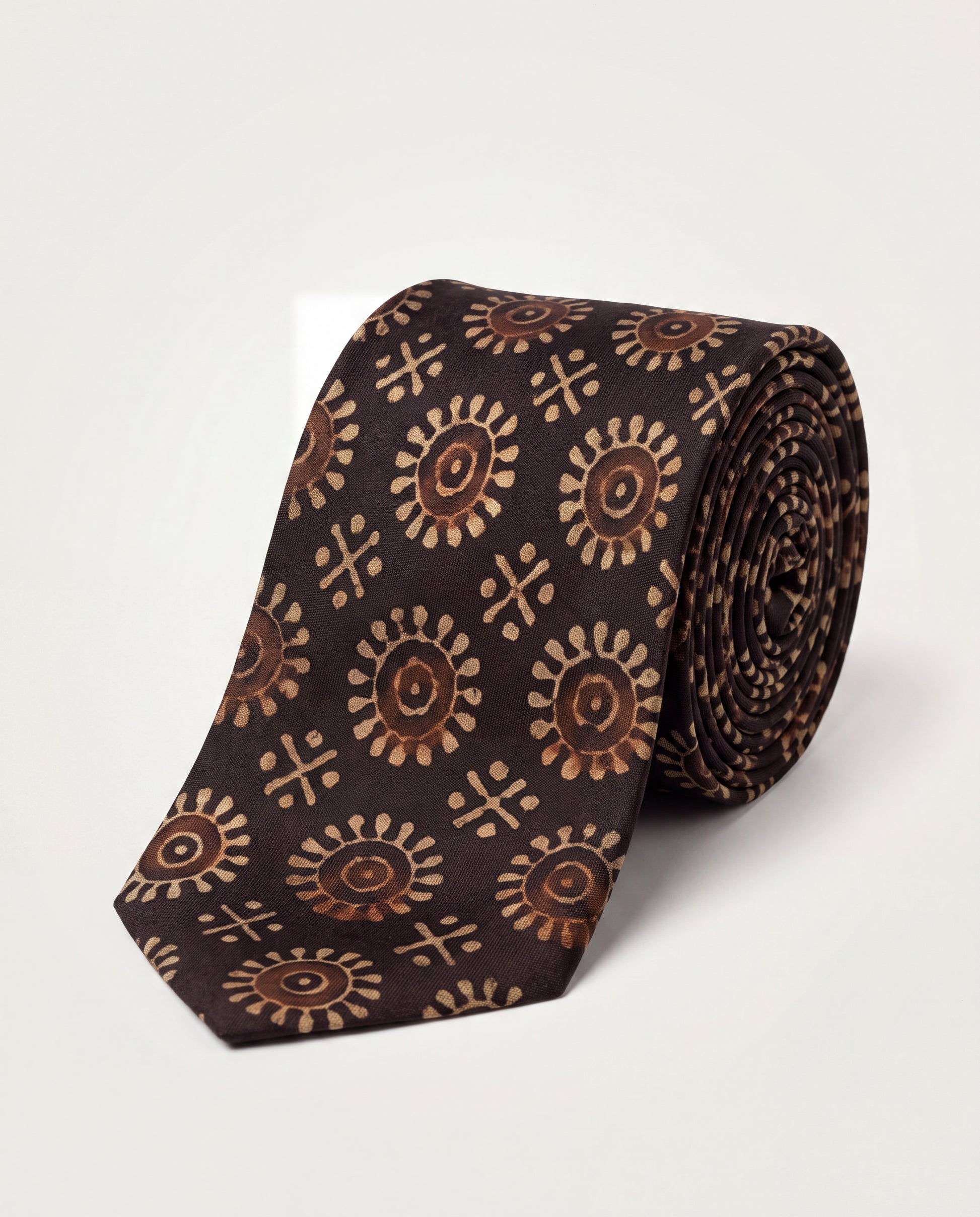 Natural Dye Silk Necktie handcrafted from premium silk featuring traditional artisan-inspired patterns for formal and business wear.