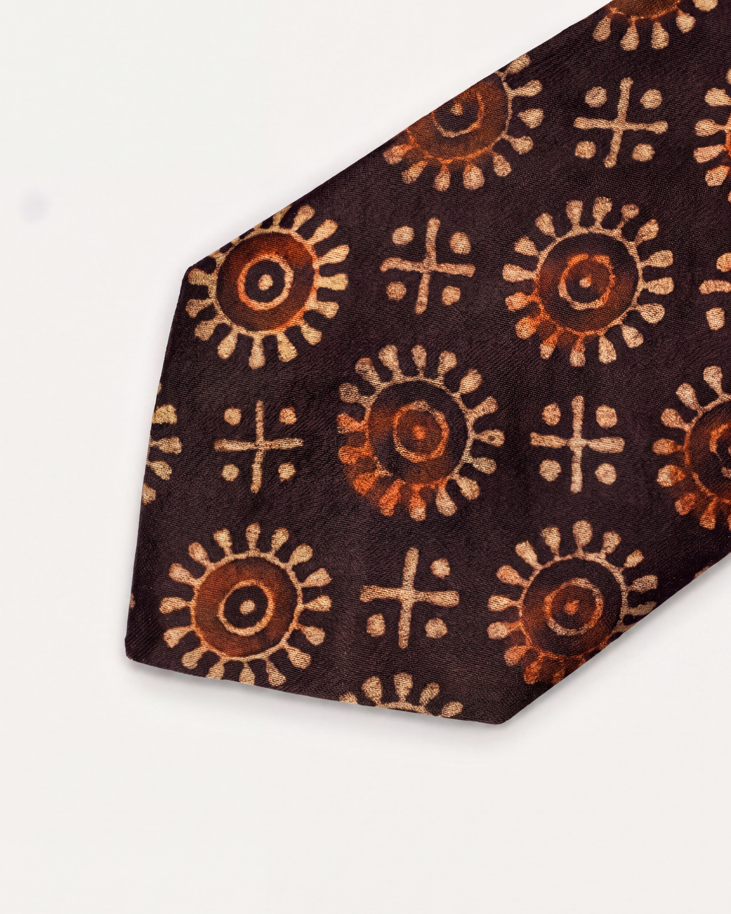 Natural Dye Silk Necktie handcrafted from premium silk featuring traditional artisan-inspired patterns for formal and business wear.