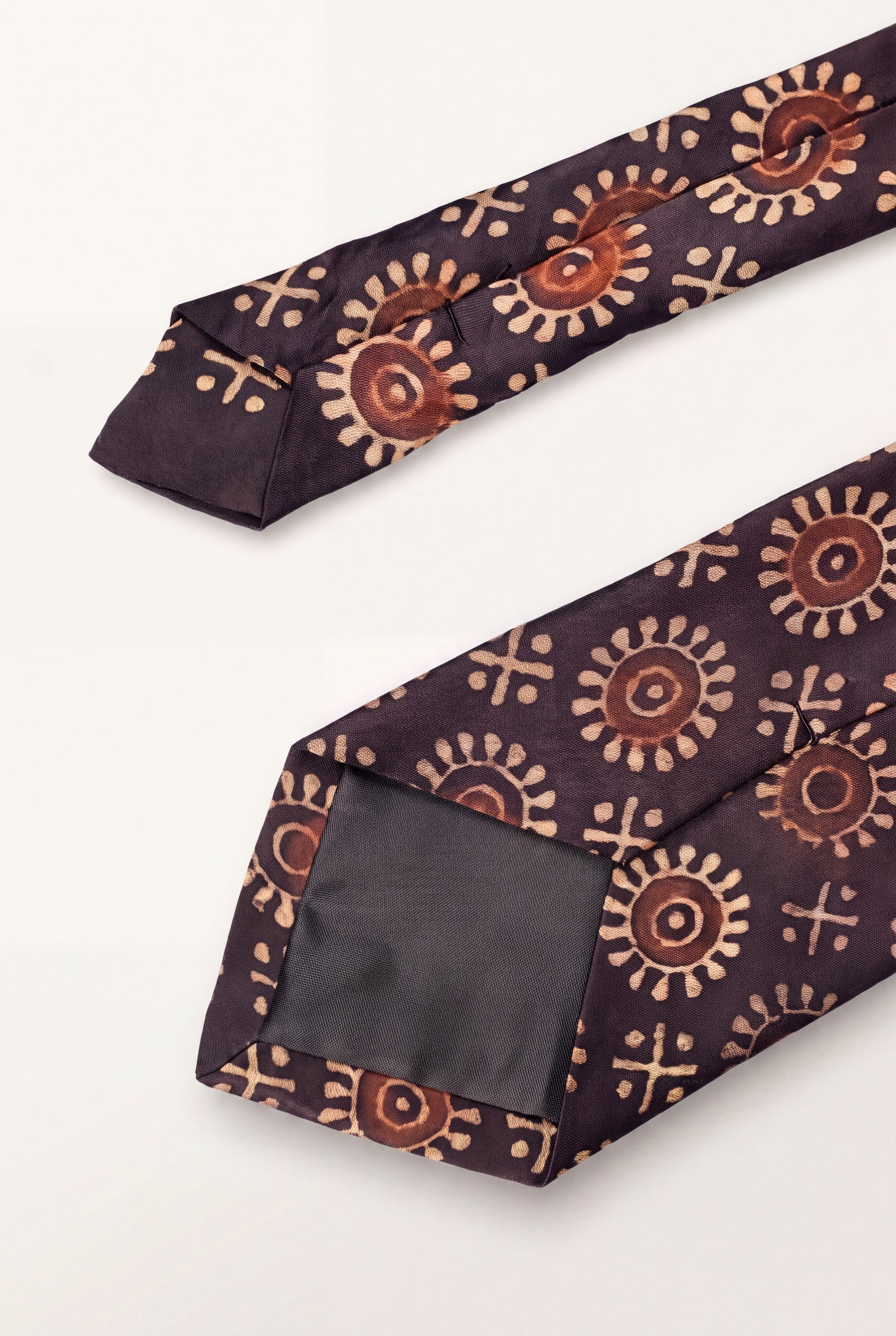 Natural Dye Silk Necktie handcrafted from premium silk featuring traditional artisan-inspired patterns for formal and business wear.