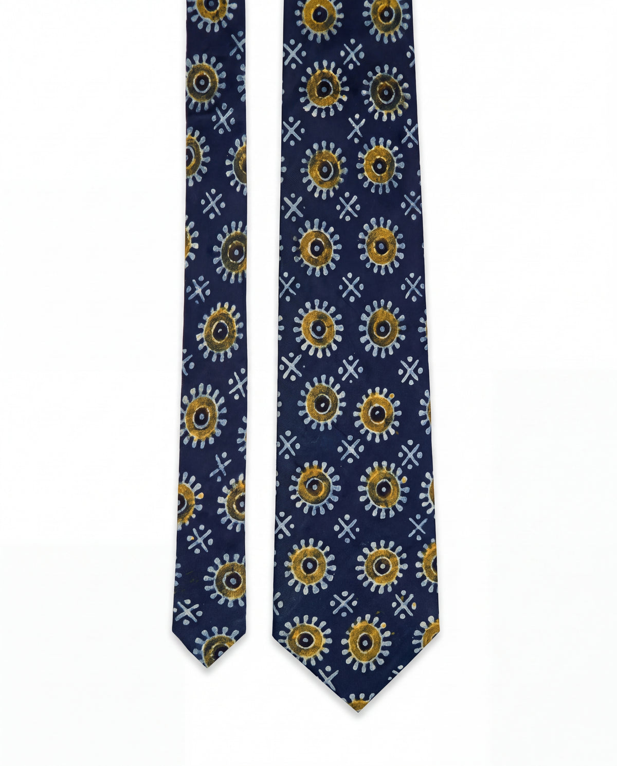 Natural Dye Silk Neck Tie Indigo Sun