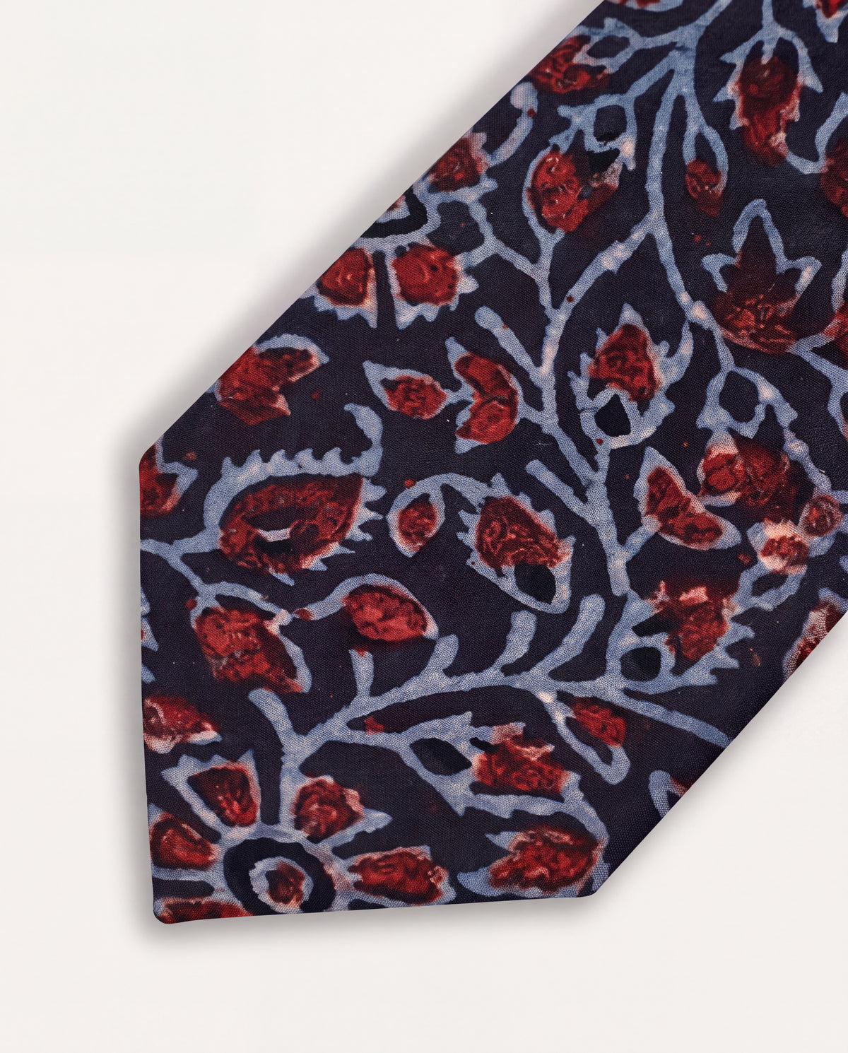 Natural Dye Silk Neck Tie Ruby Bloom