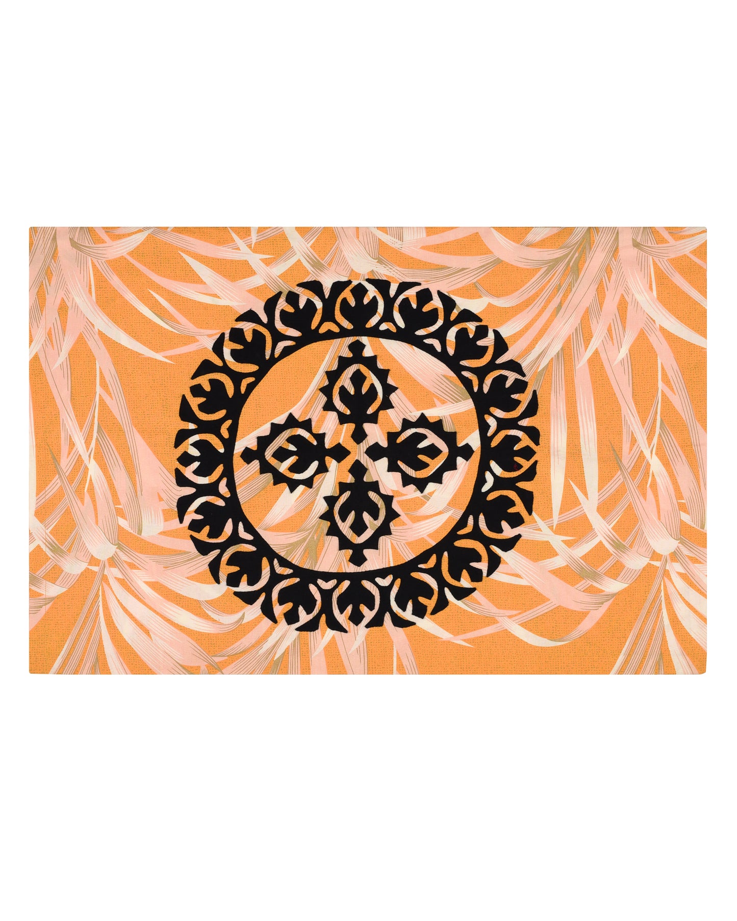 Black - Applique Bedsheet + 2 Pillow Covers SSR-1579