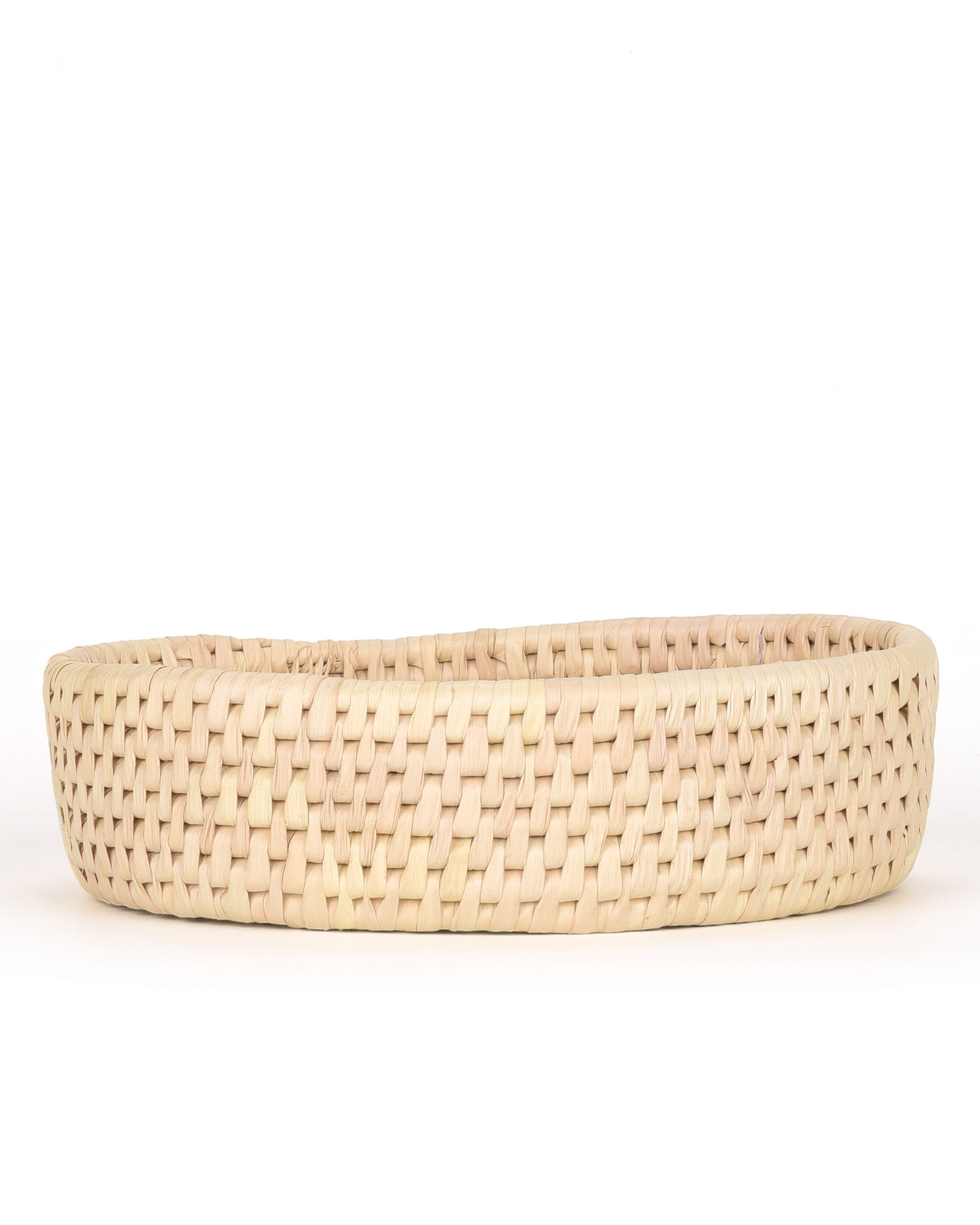 Woven basket on a white background