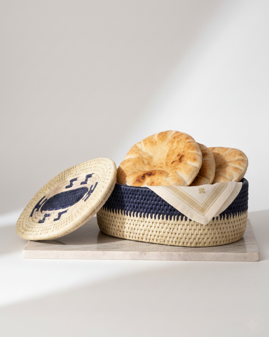 Blue Oval Bread Basket