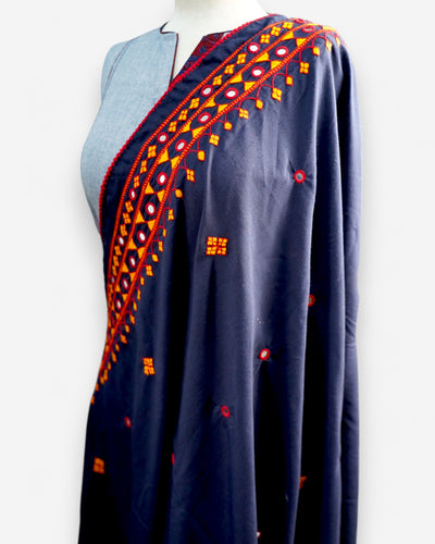 BALOCHI EMBRODIERY SHAWL BLUE