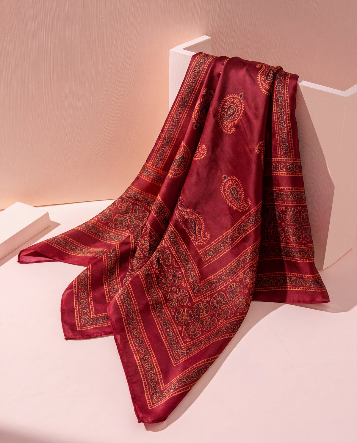 Silk Stole Hand Block Printed