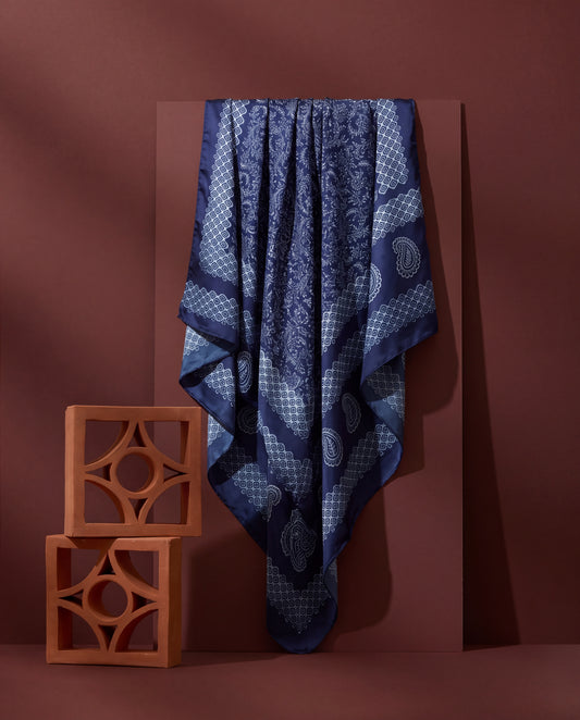 Silk Stole Hand Block Printed