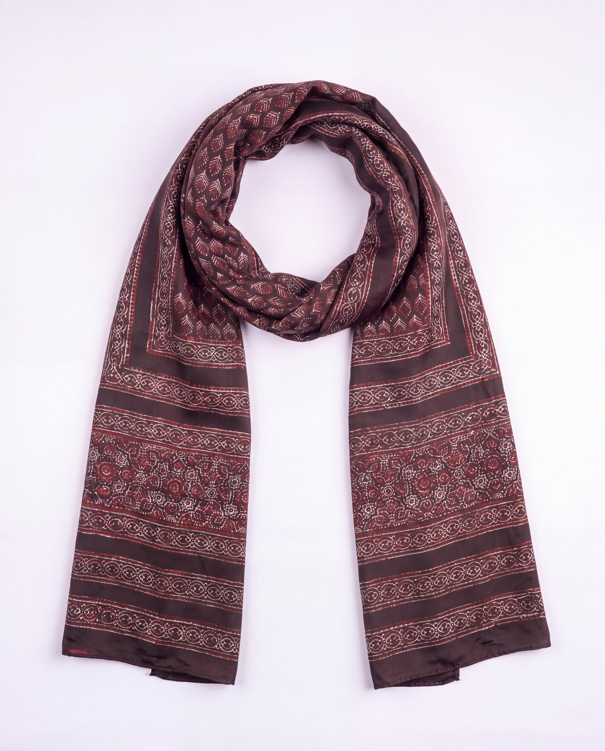 Silk Stole Hand Block Printed