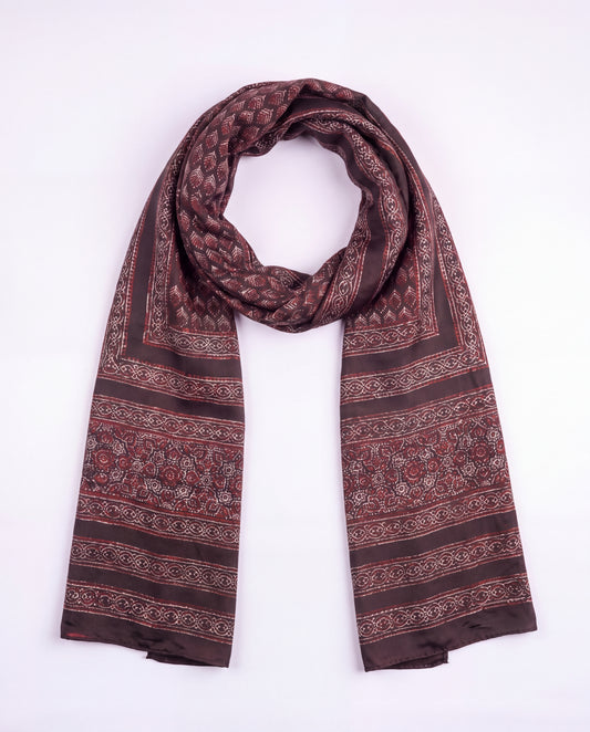 Silk Stole Hand Block Printed