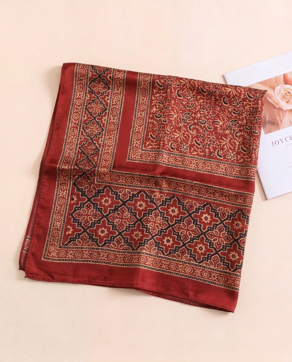 Silk Stole Hand Block Printed
