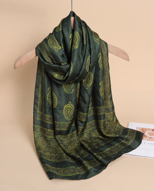 Silk Stole Hand Block Printed