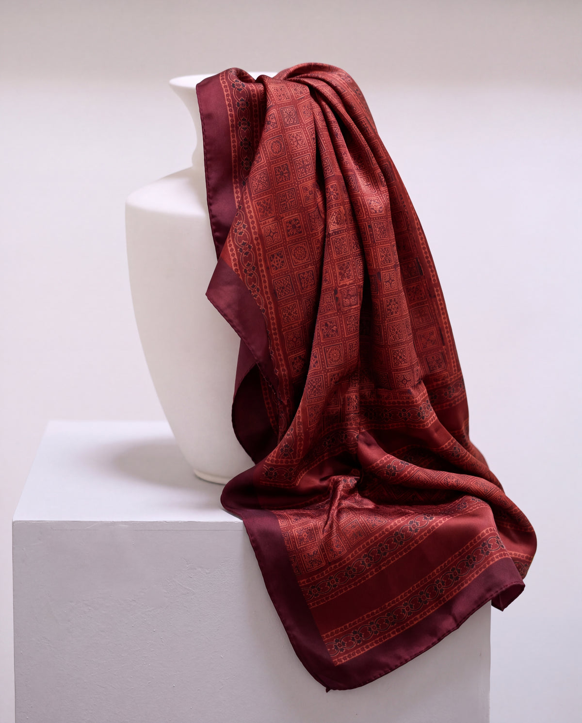 Silk Stole Hand Block Printed