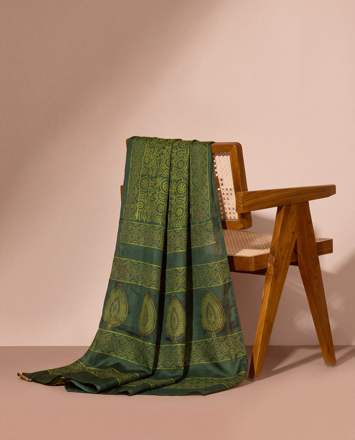 Silk Stole Hand Block Printed