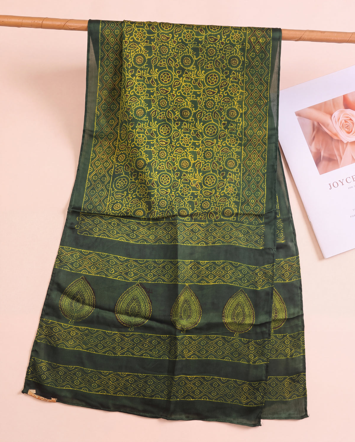 Silk Stole Hand Block Printed