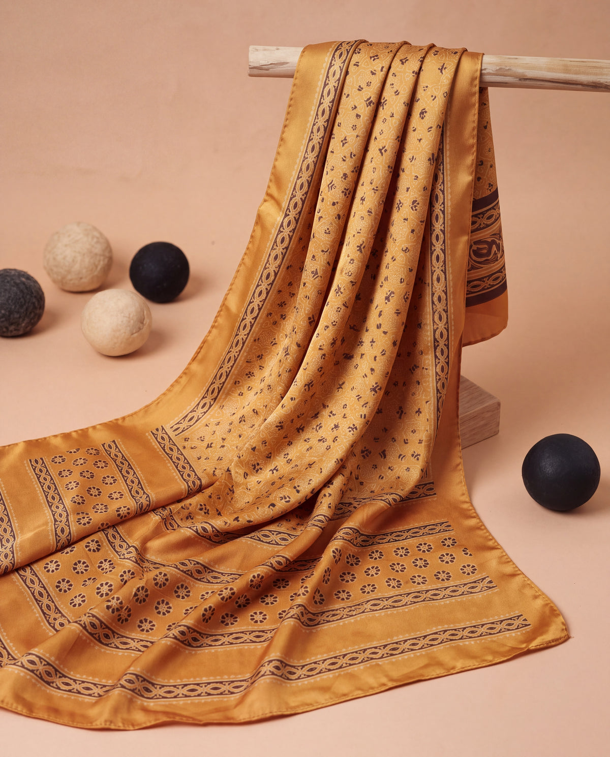 Silk Stole Hand Block Printed