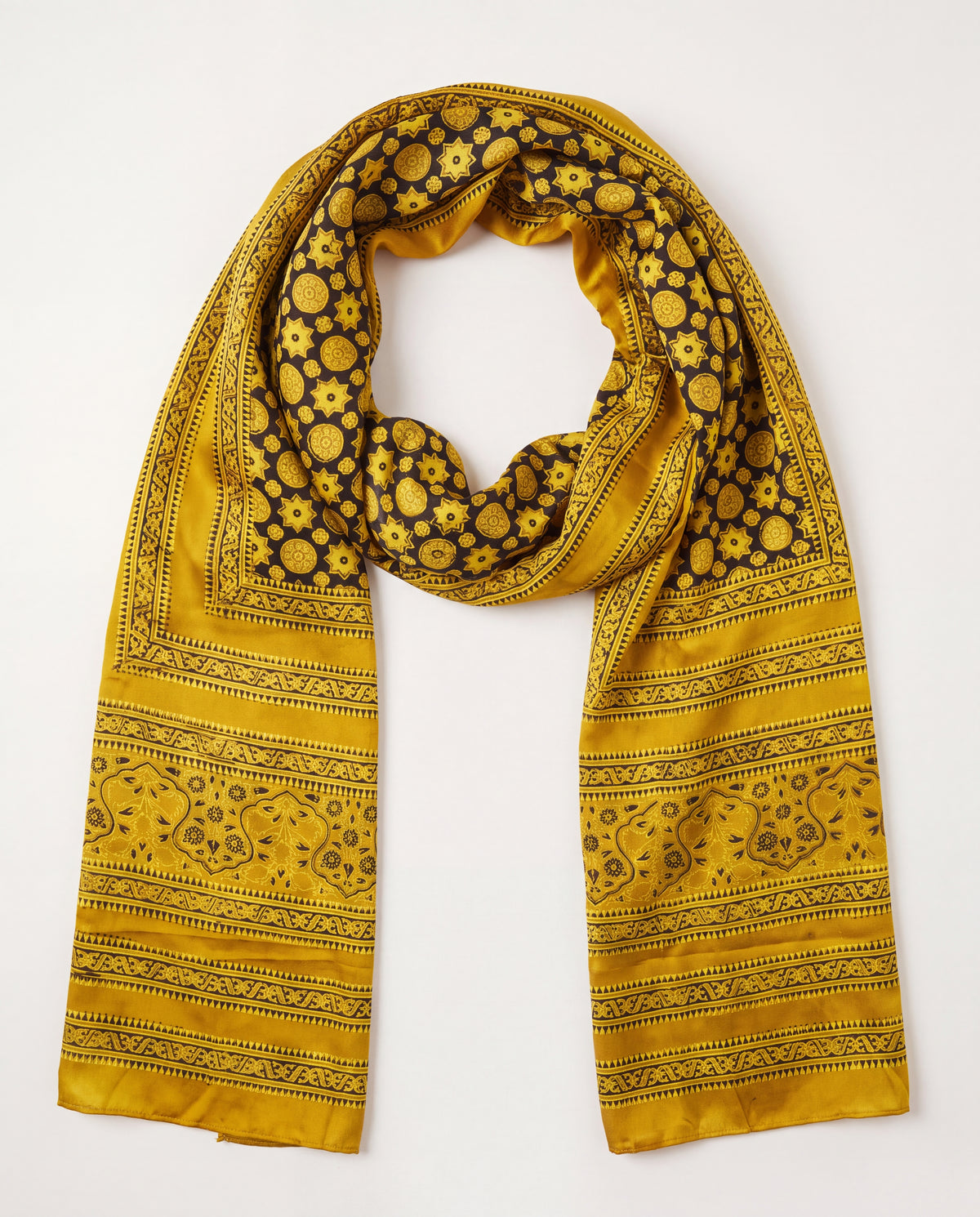 Silk Stole Hand Block Printed