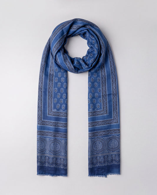 Silk Stole Hand Block Printed