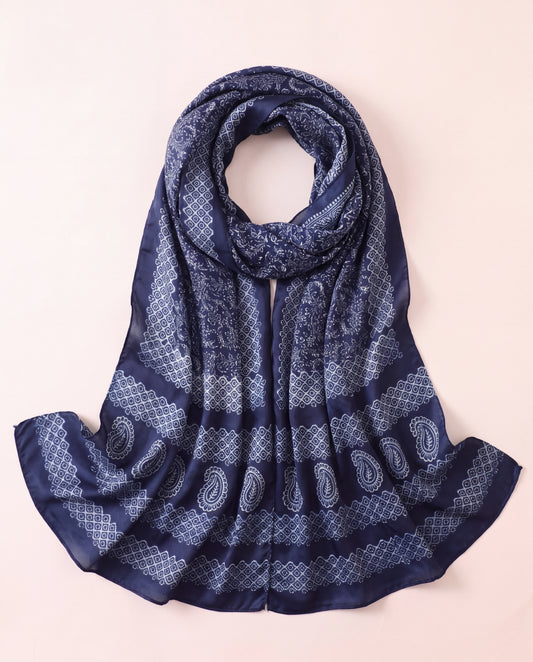 Silk Stole Hand Block Printed