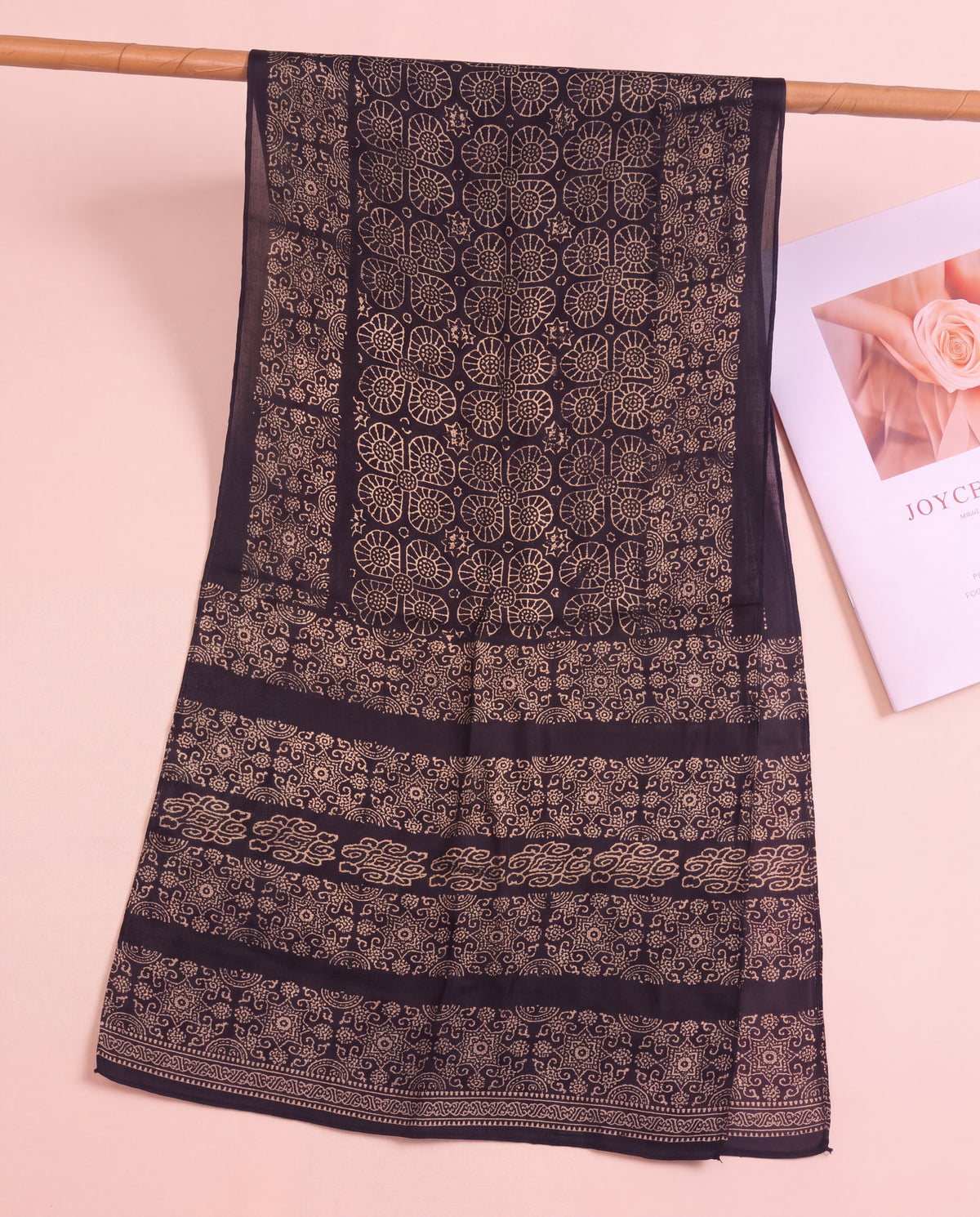 Silk Stole Hand Block Printed