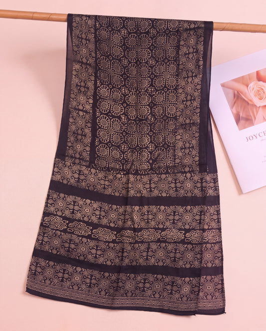Silk Stole Hand Block Printed