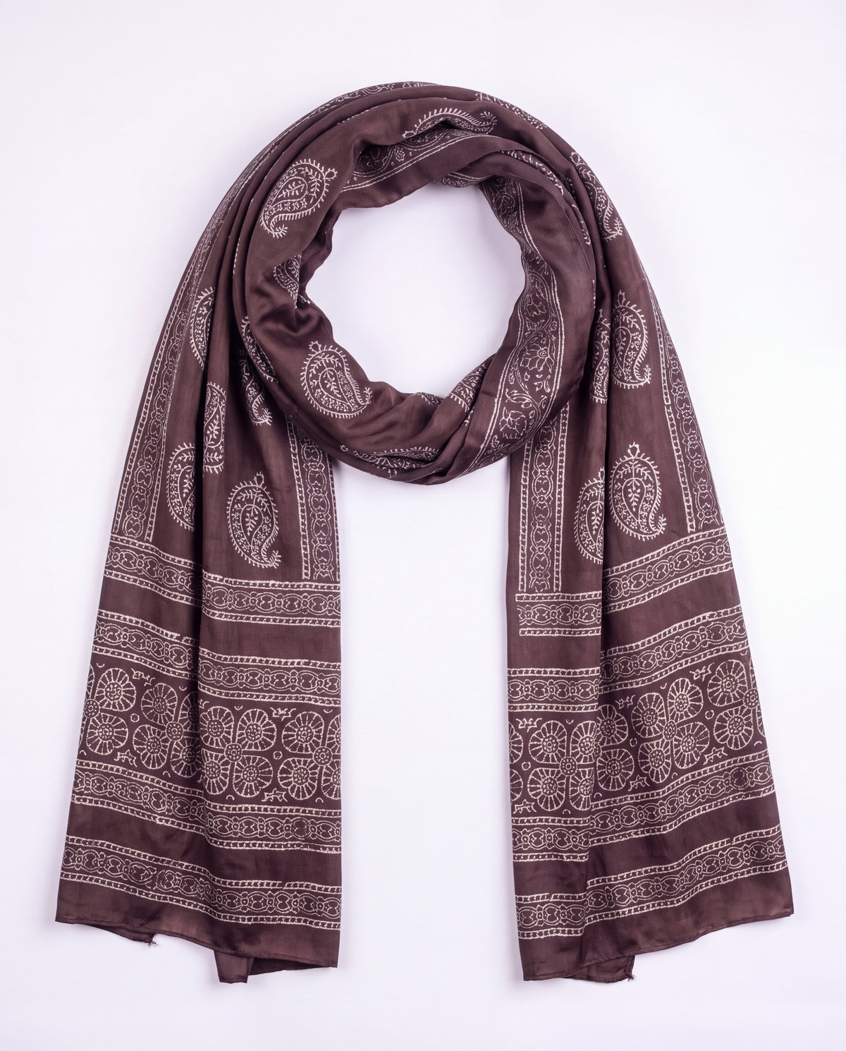 Silk Stole Hand Block Printed