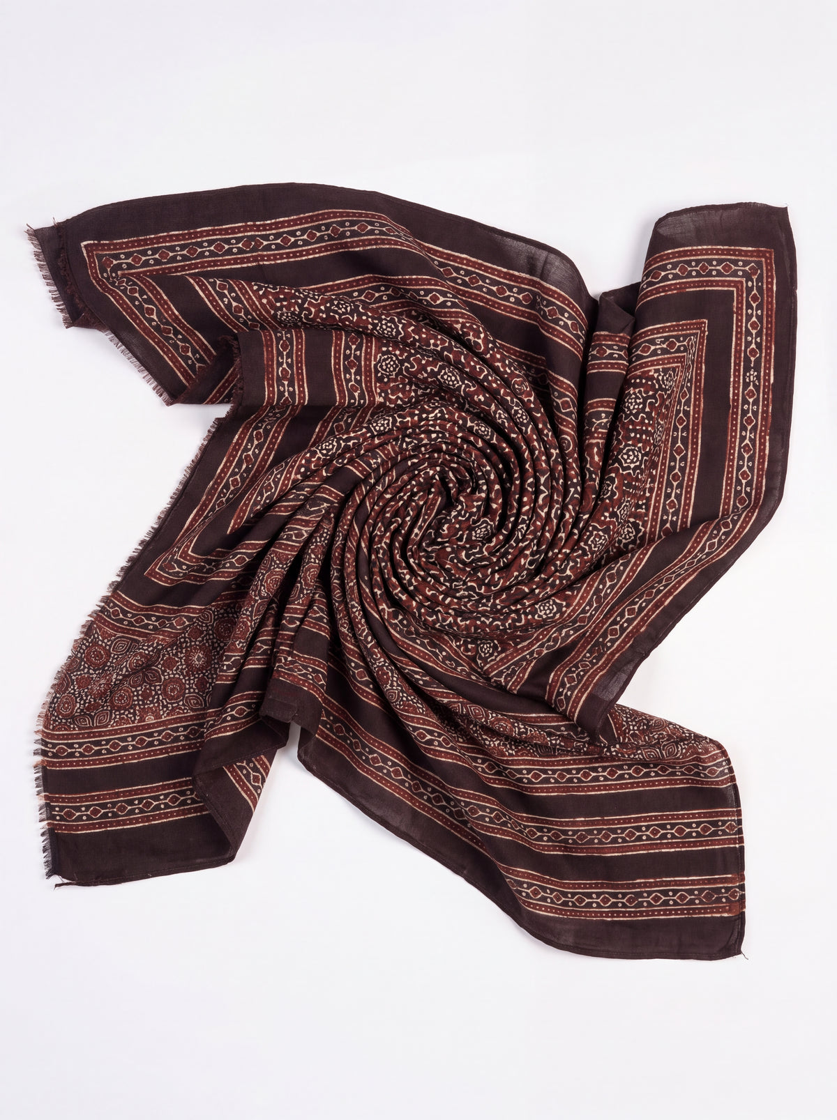 Silk Stole Hand Block Printed