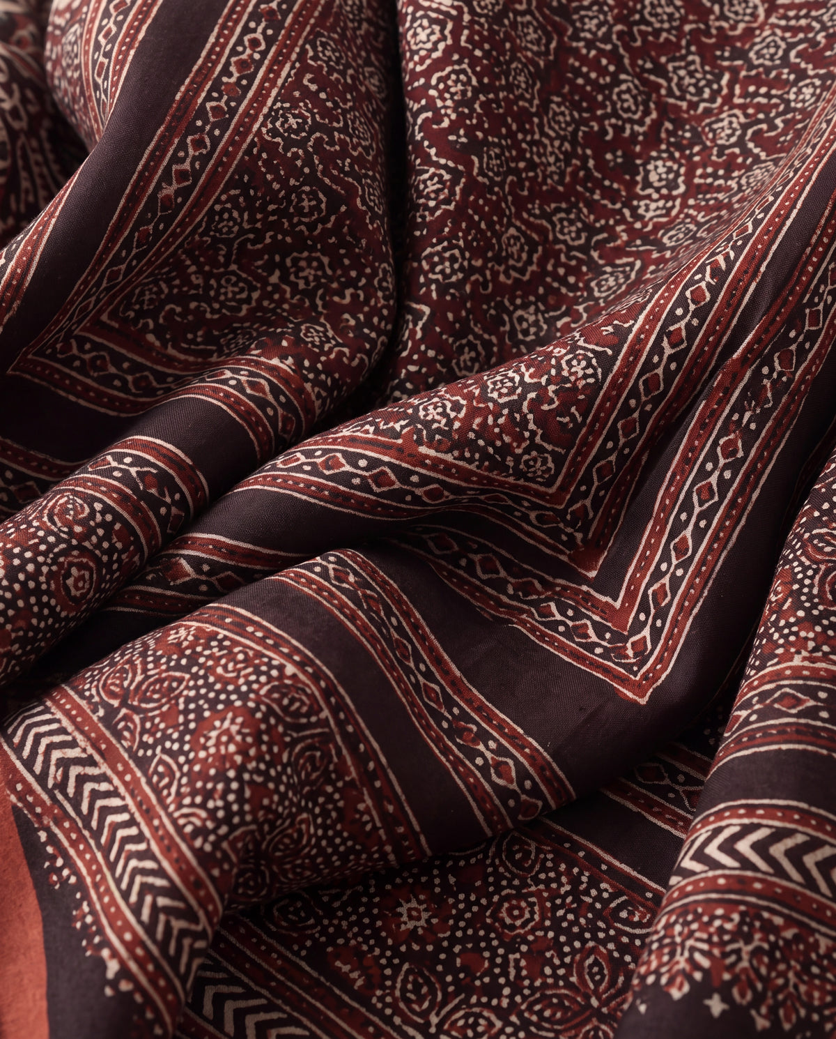 Silk Stole Hand Block Printed