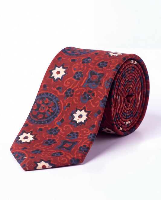 Ajrak Hand-Block Print Necktie