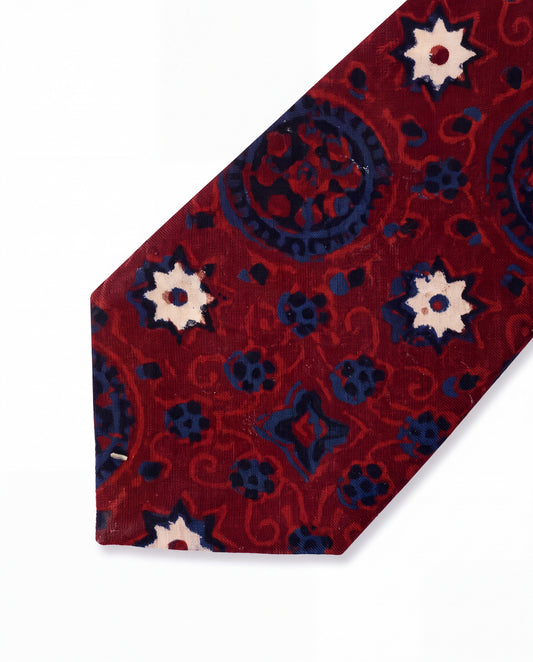 Ajrak Hand-Block Print Necktie