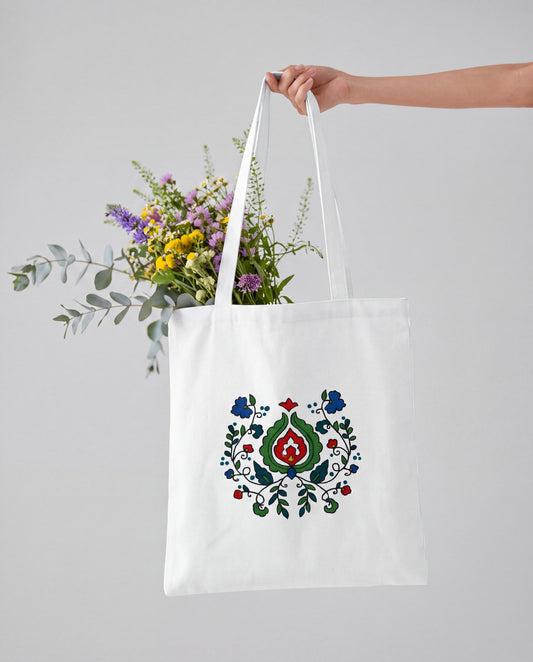 Folk Bloom Tote Bag