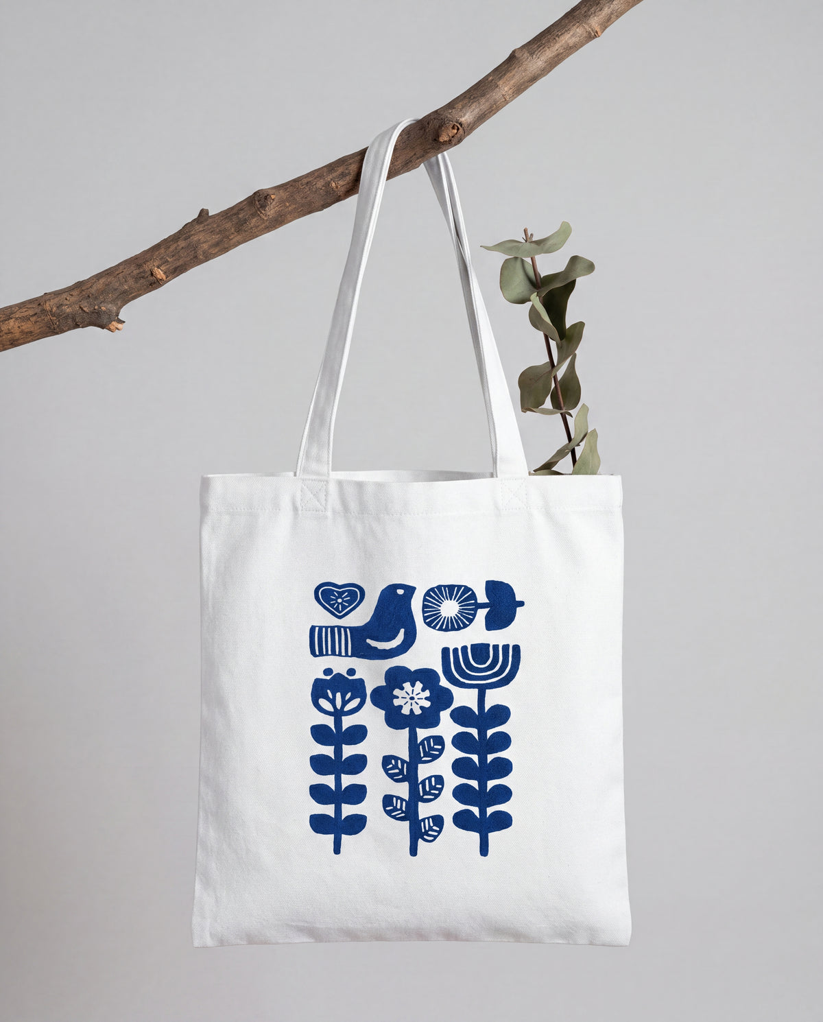 Floral & Bird Tote Bag