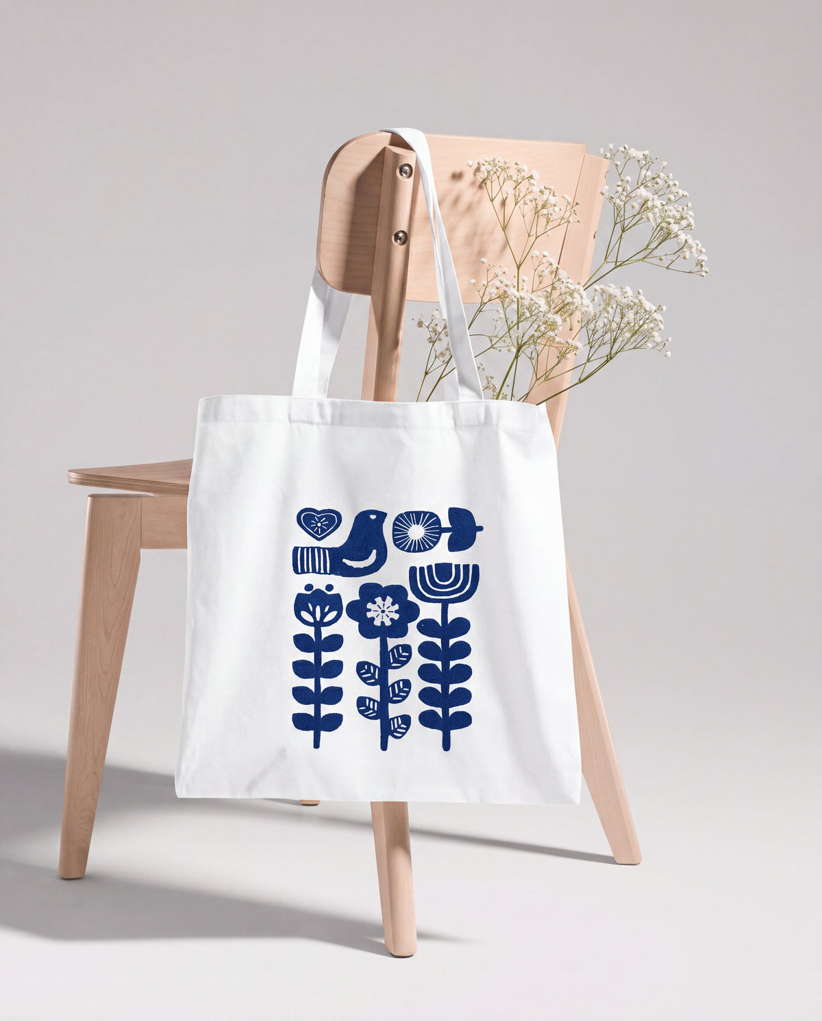 Floral & Bird Tote Bag