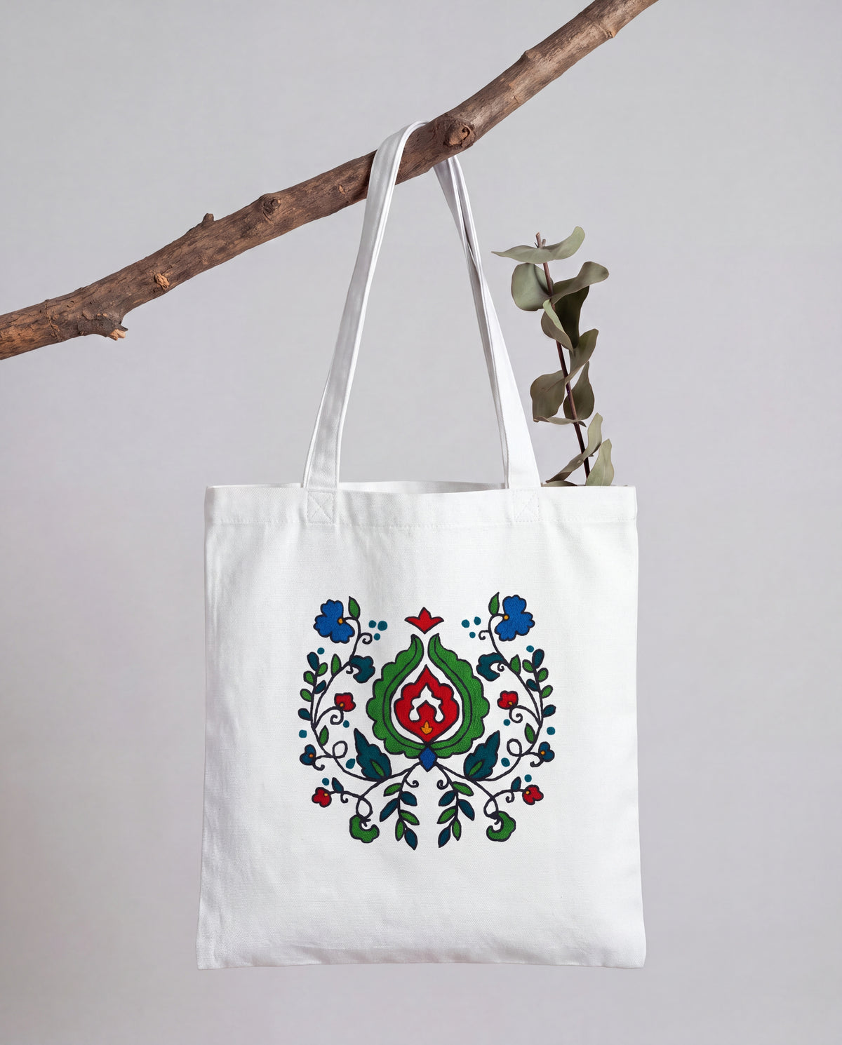 Folk Bloom Tote Bag