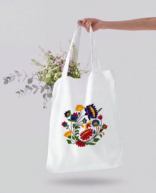 Folk Flower Art Tote Bag