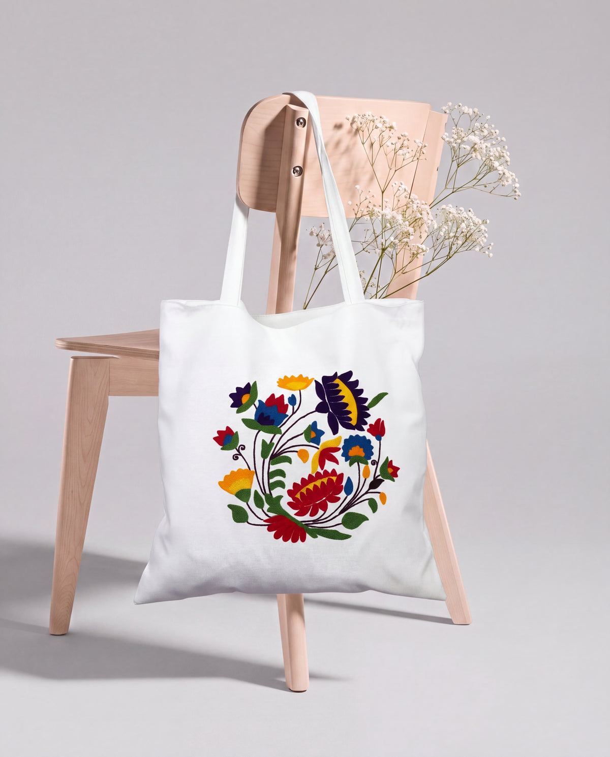Folk Flower Art Tote Bag