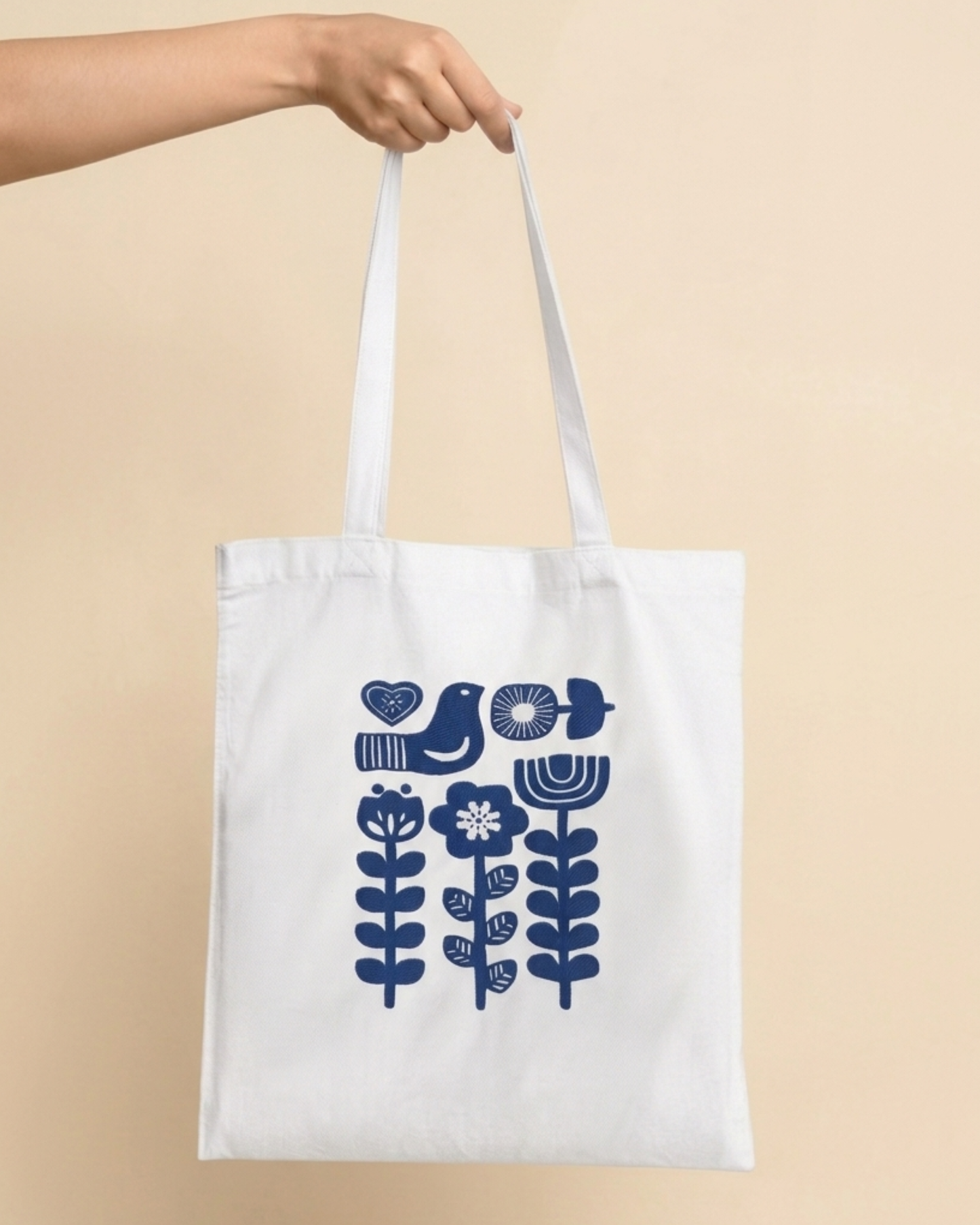Floral & Bird Tote Bag