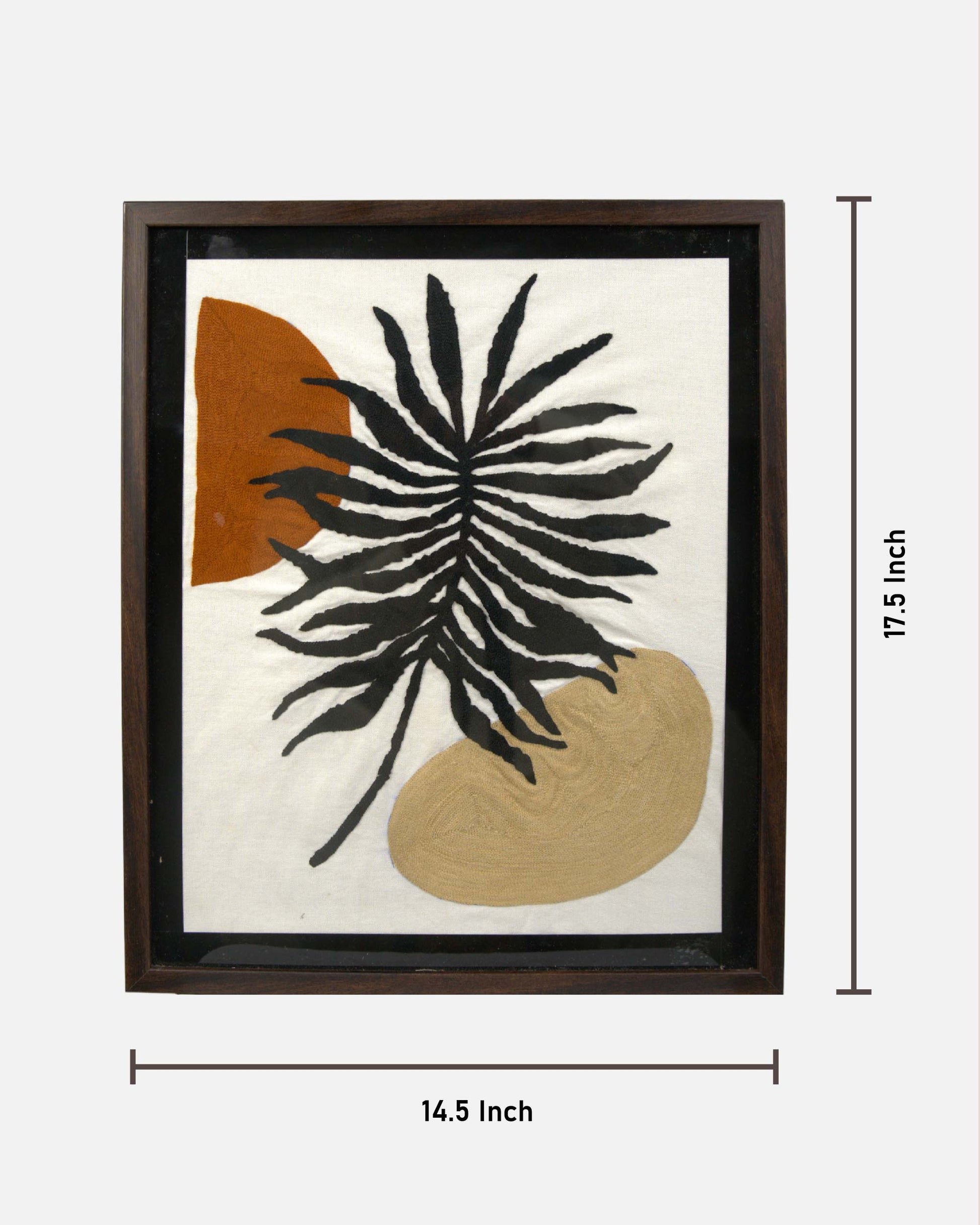 Wall hanging framed  kundi craft artwork with a floral design
