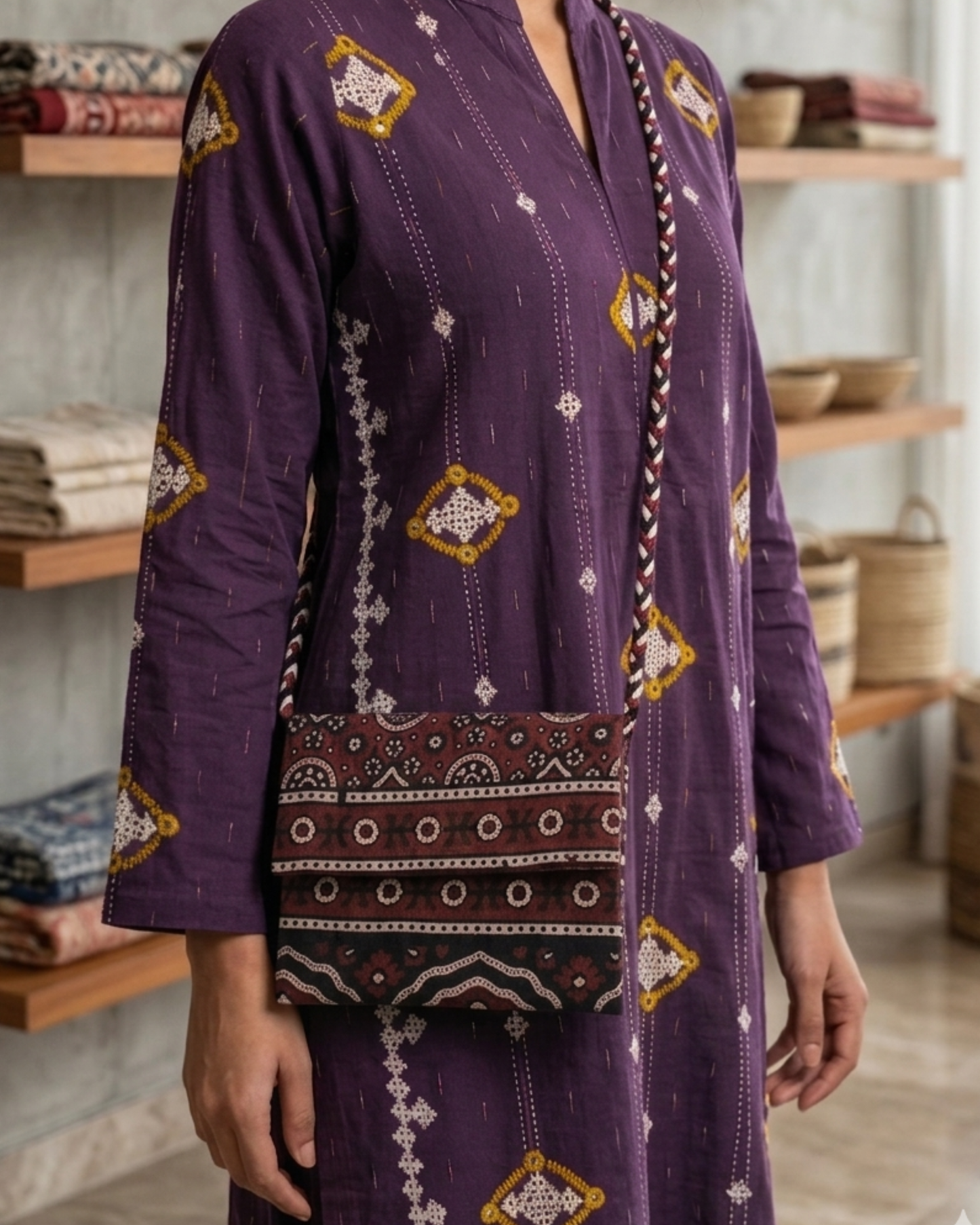Ajrak Crossbody Bag | Sling Bag